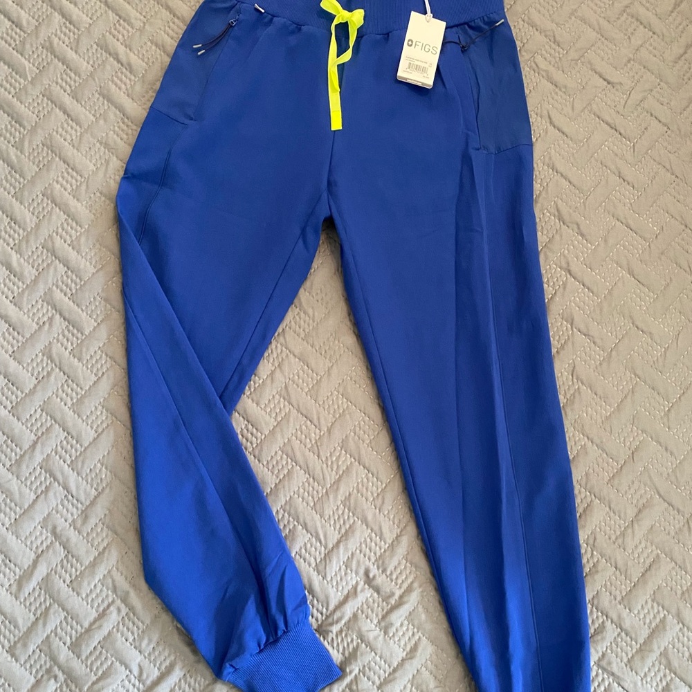 Figs XS electric blue Cambridge Slim joggers scrub pants